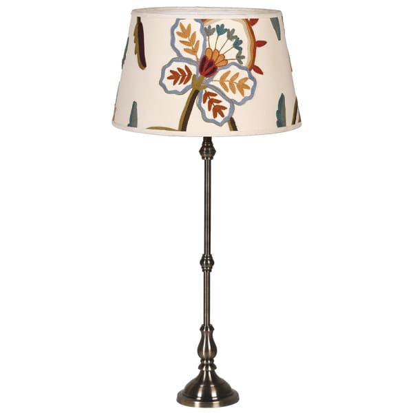Lamp with Crewel Embroidered Shade