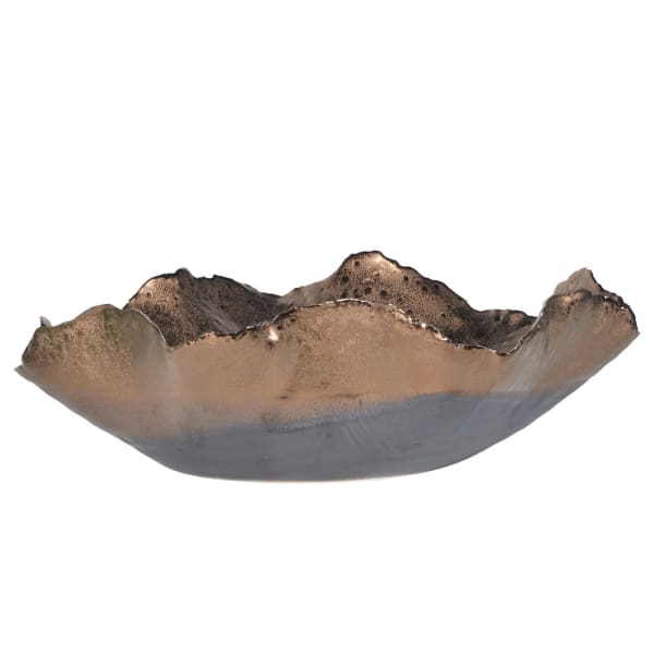 Large Ceramic Bowl with Wave Edge