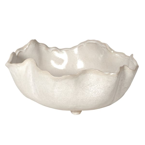 Large Wavy Bowl in White