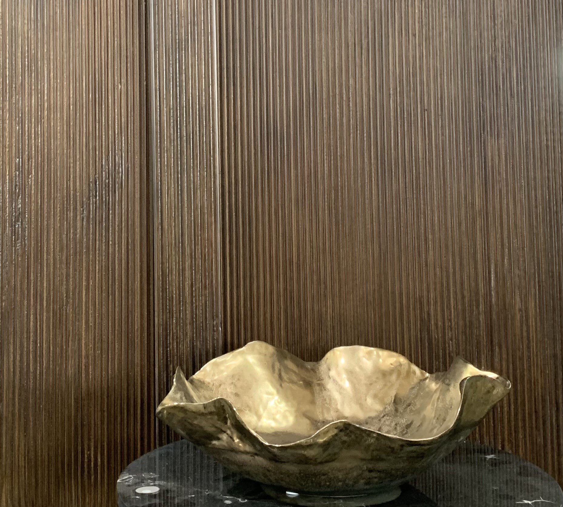 Large Ceramic Bowl with Wave Edge
