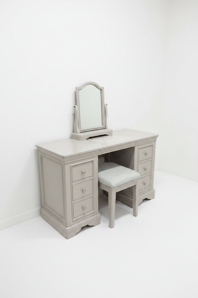 Lima Dressing Table, Mirror & Stool