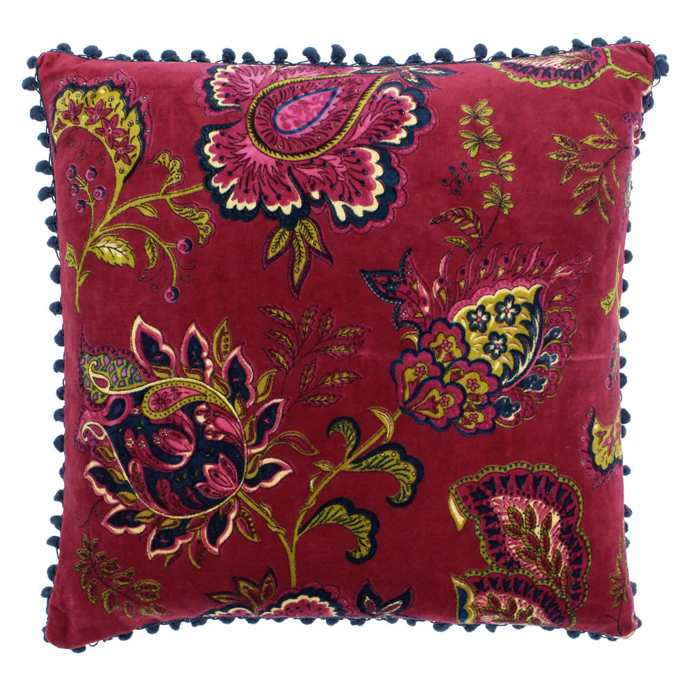 Malisa Paisley Cushion Ponegranate 50x50