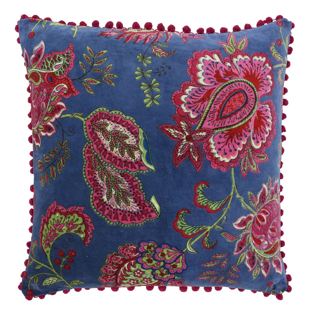 Malisa Paisley Cushion Smoke Blue 50x50
