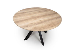 Mandy Round Fixed Dining Table 1200 - Oak