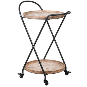 2 Tier Round Drinks Trolley