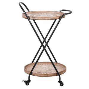 2 Tier Round Drinks Trolley