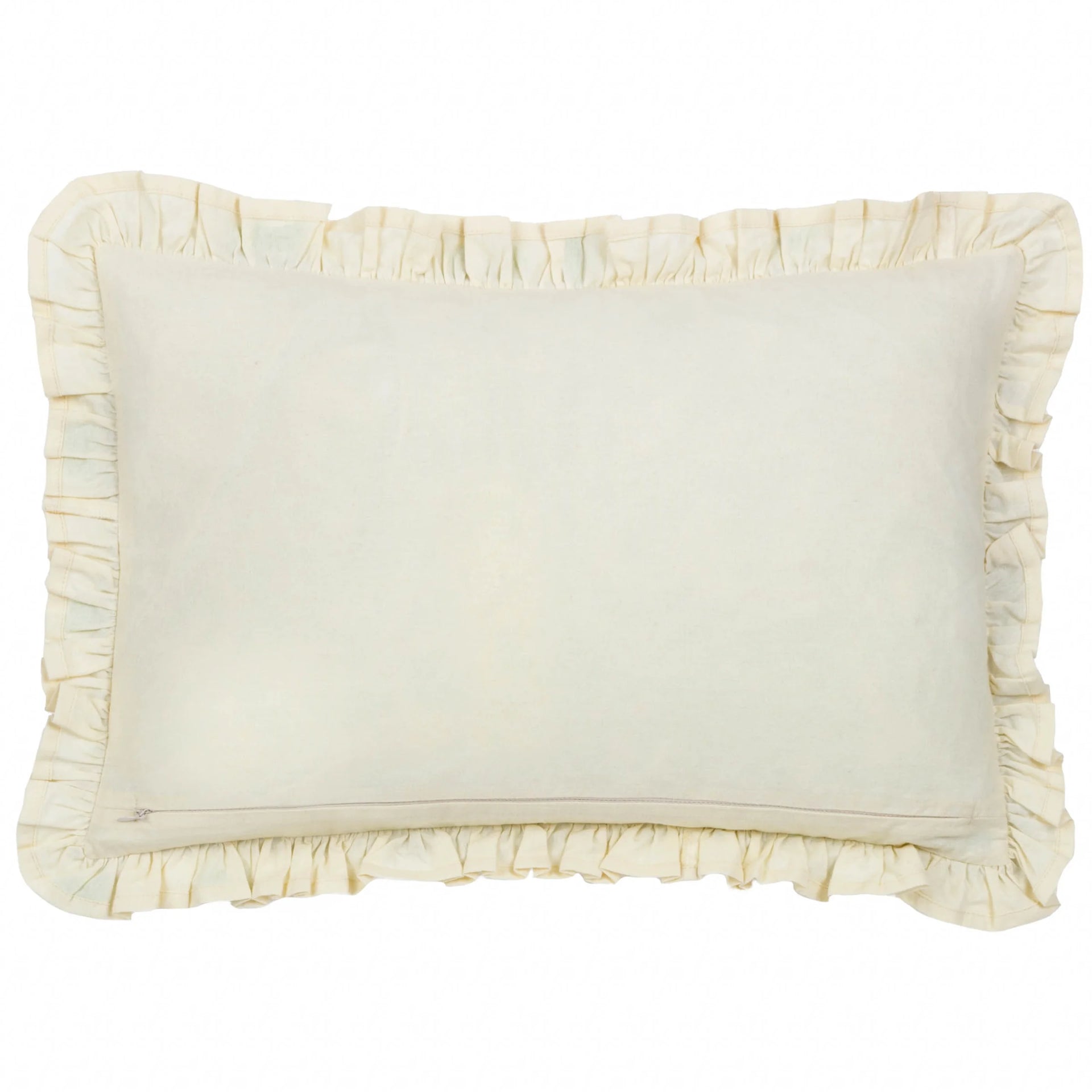 Mae Embroidered Cotton Cushion French Blue 35x50