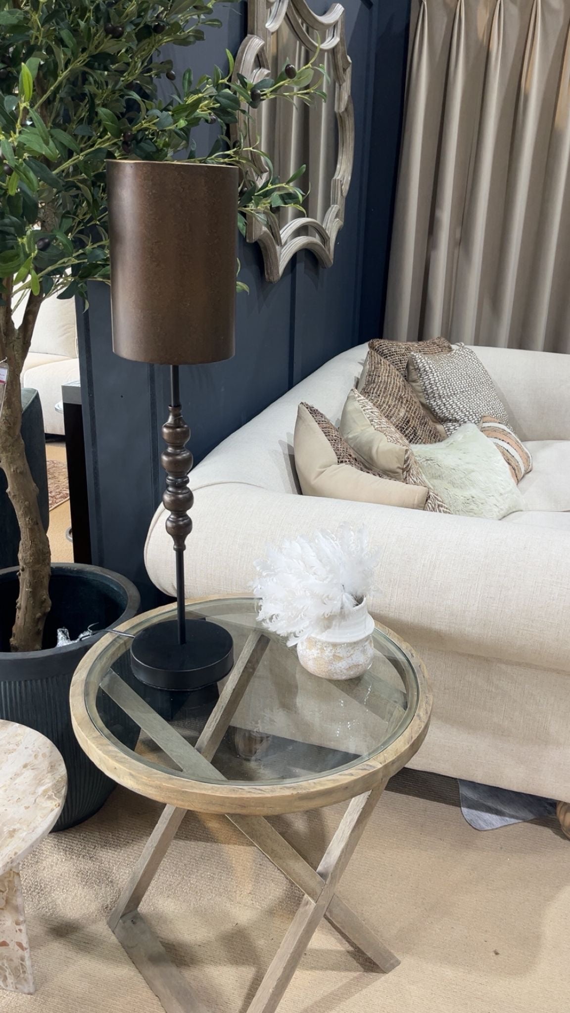 Mahogany Round Rye Side Table