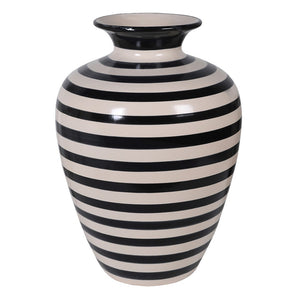 Monochrome Stripe Ceramic Vase Large