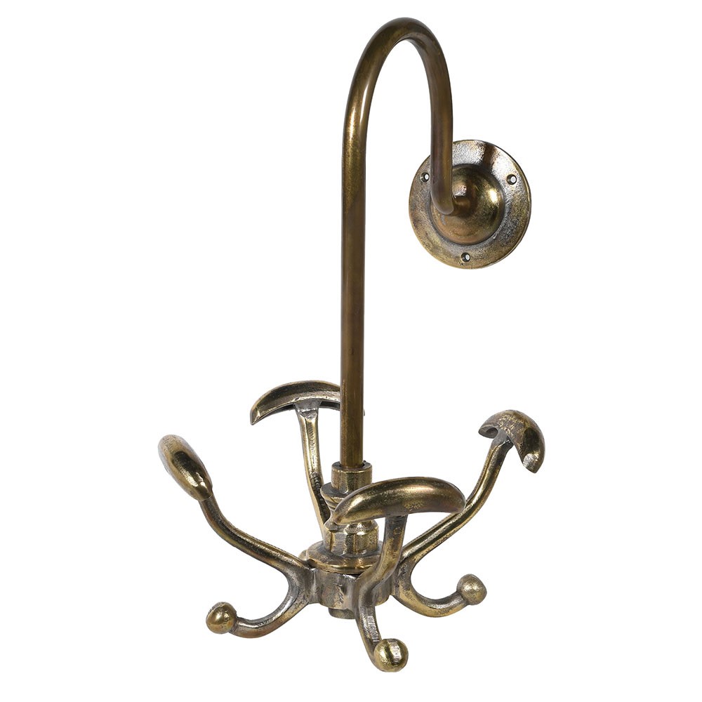 Multi Wall Hook with Antique Brass Finish