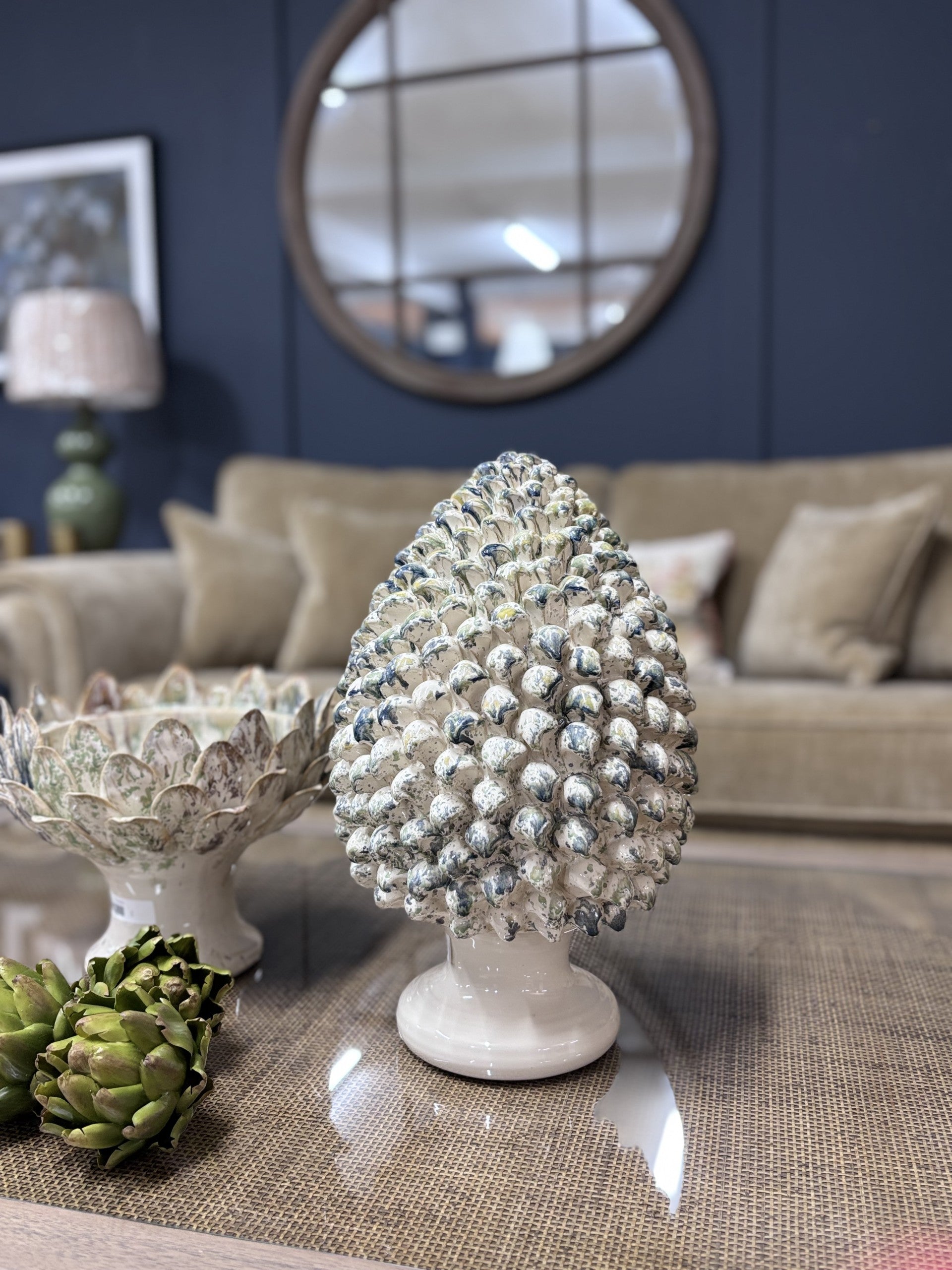 Multi Shades Ceramic Pinecone