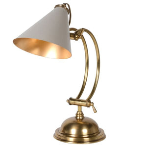Brass Desk Metal Grey Lamp
