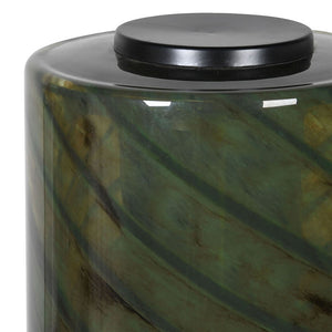 Green Glass Marble Effect Lamp