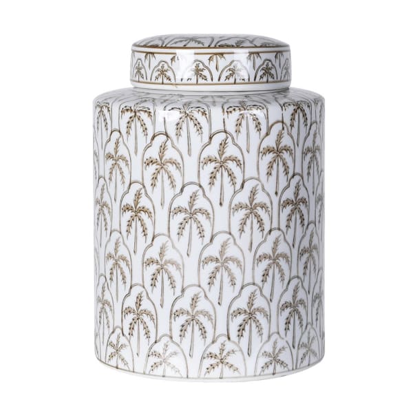 Palm Tree Jar with Lid