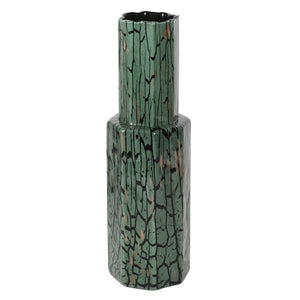 Green Marble Effect Hexagonal Vase