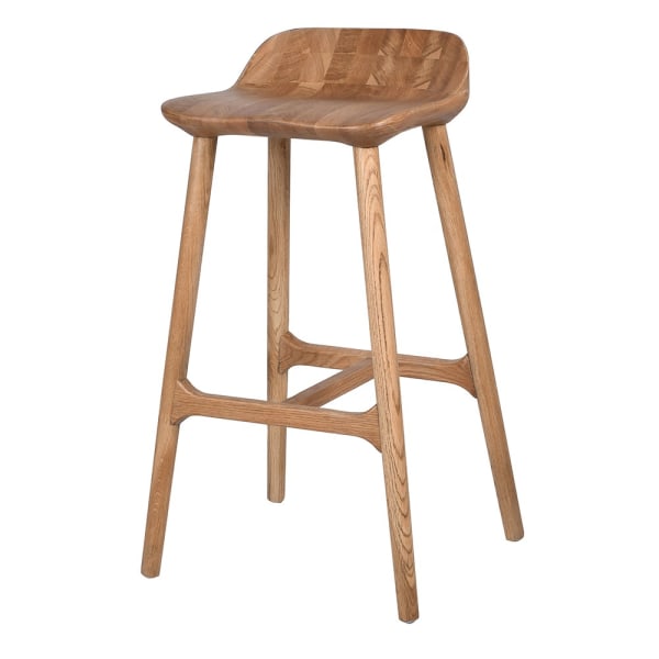 WAVE WEATHERED OAK BAR STOOL