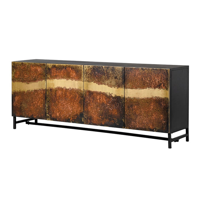 Brown Gold Iron Sideboard