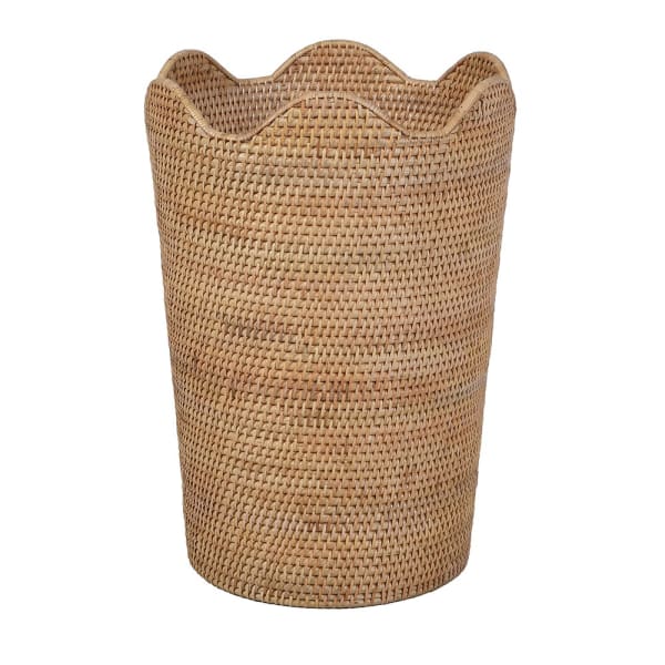 Rattan Umbrella Stand with Wavy Edge