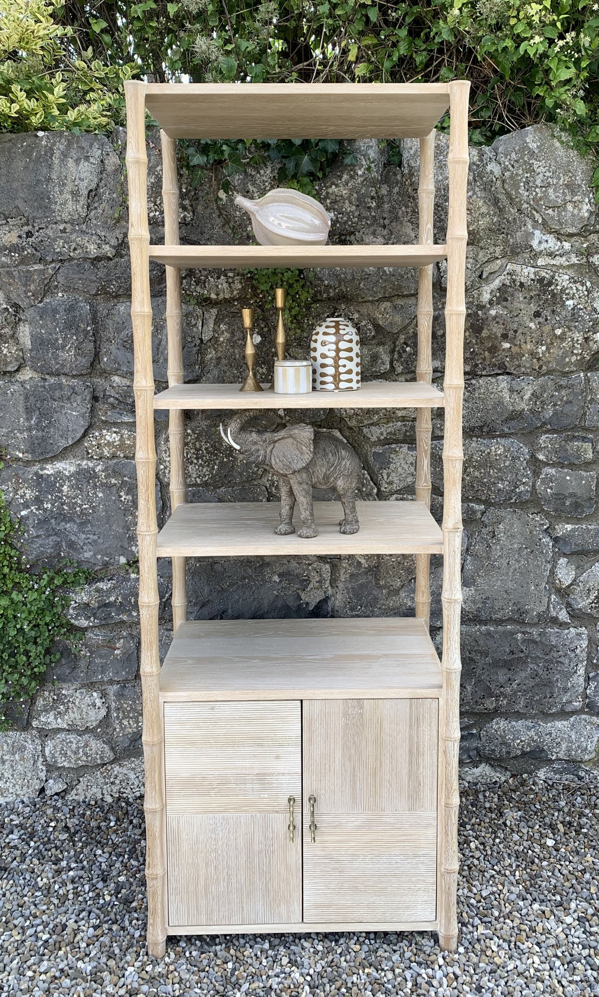 Rebecca Oak 2 Door Shelving Unit