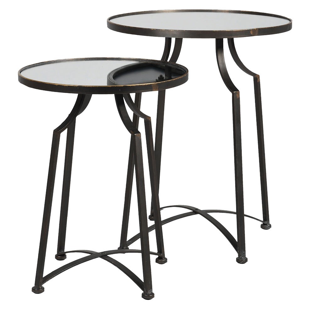 Roma Mirror Top Side Table Set of 2