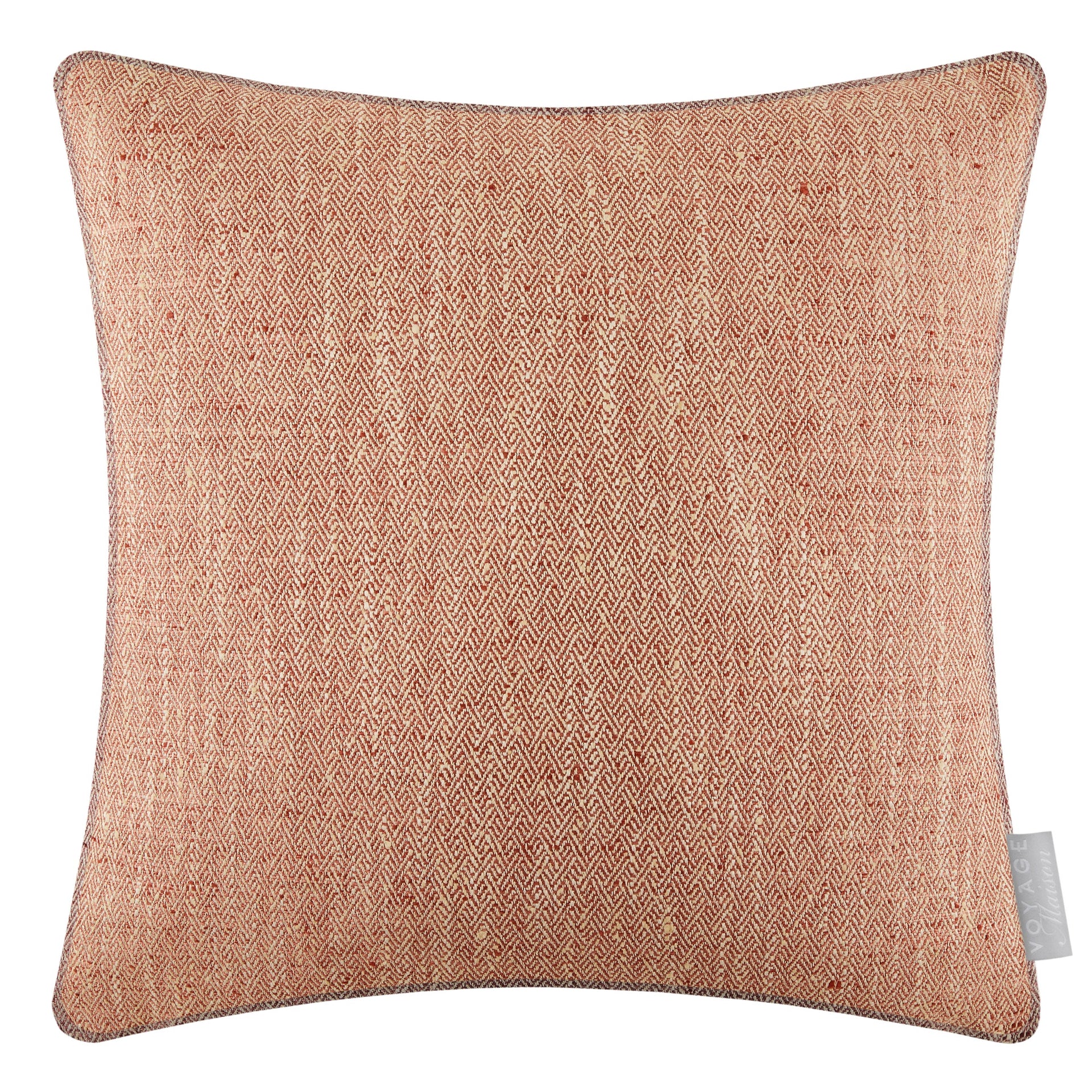Jedburgh Textured Woven Square Cushion Rust 50x50