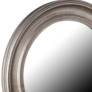 Round Distress Silver Mirror