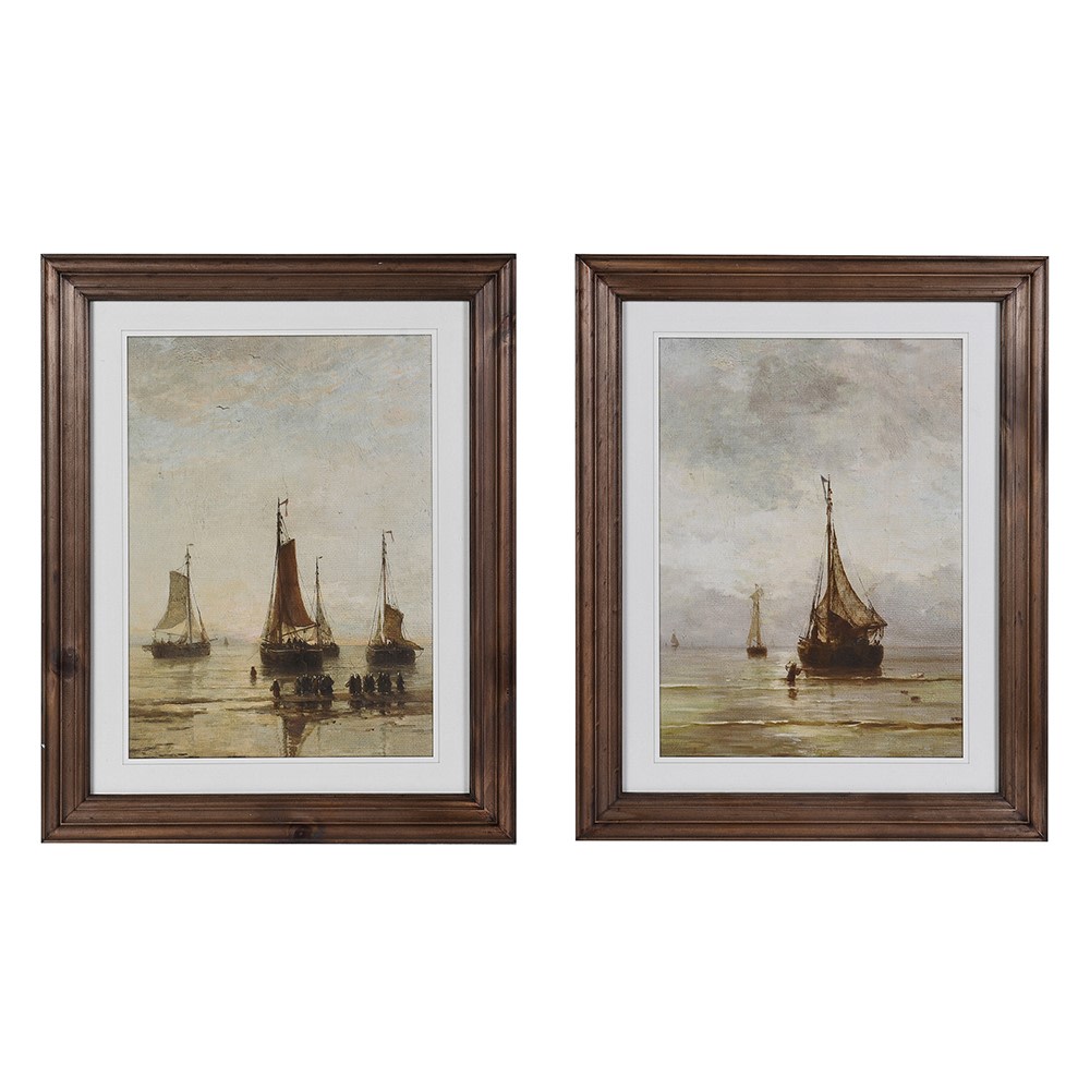 Sailing Ships at Anchor Wall Art Set of 2