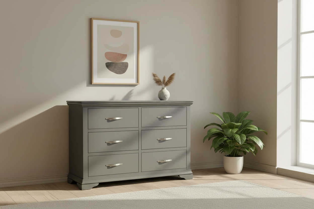 Sorrento 6 Drawer Chest Light Grey