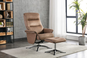 Texas Swivel Recliner & Stool Caramel