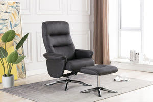 Texas Swivel Recliner & Stool Slate