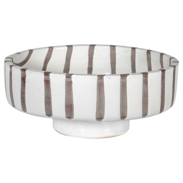 Terracotta Bowl with White Stripe