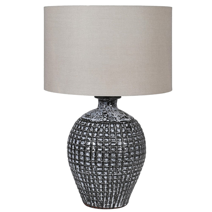 Textured Grey Lamp with Shade