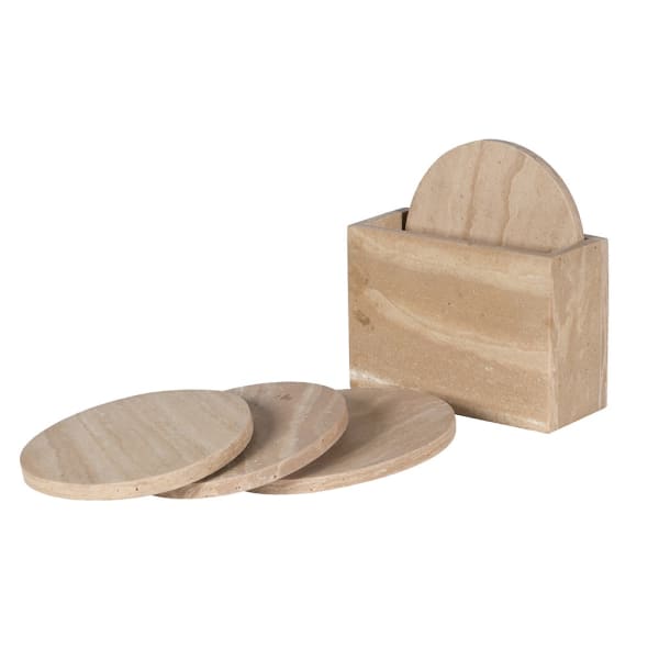 Travertine Effect Coasters Set of 4