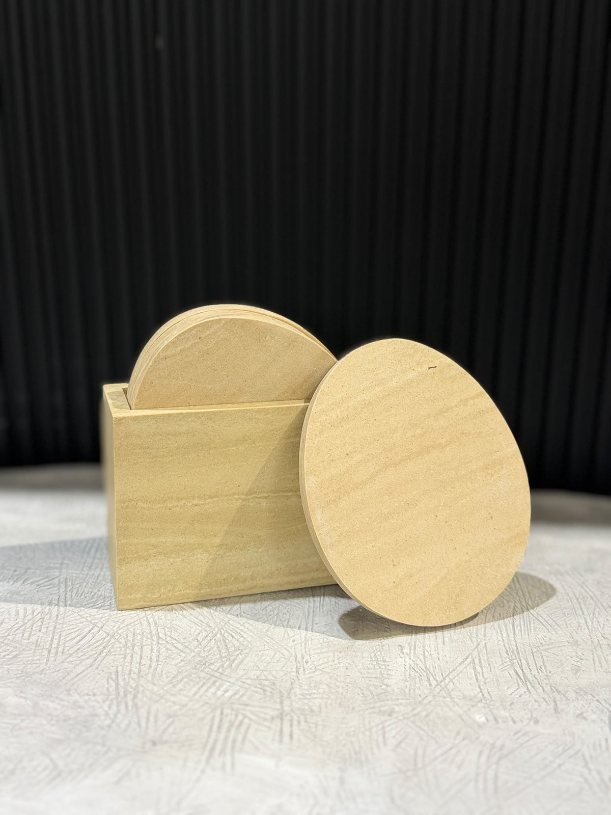 Travertine Effect Coasters Set of 4