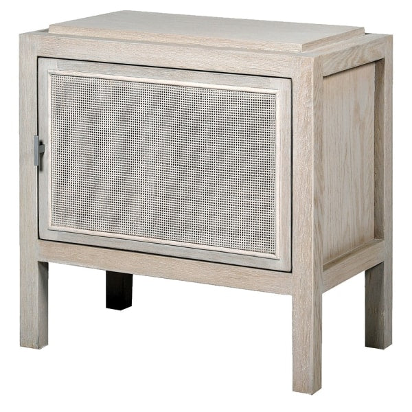 Tulla White Wash Rattan Bedside