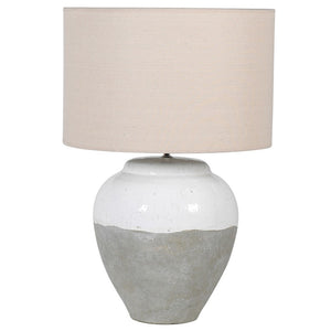 Two Tone Lamp with Linen Shade