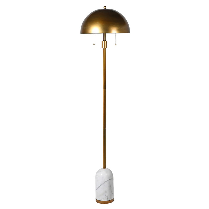 Gold Dome & Marble Base Floor Lamp