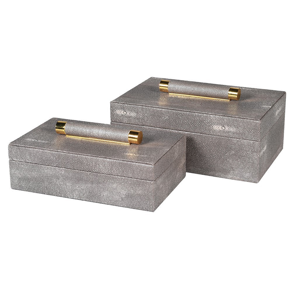 Vega Faux Shagreen Trinket Boxes Set of 2