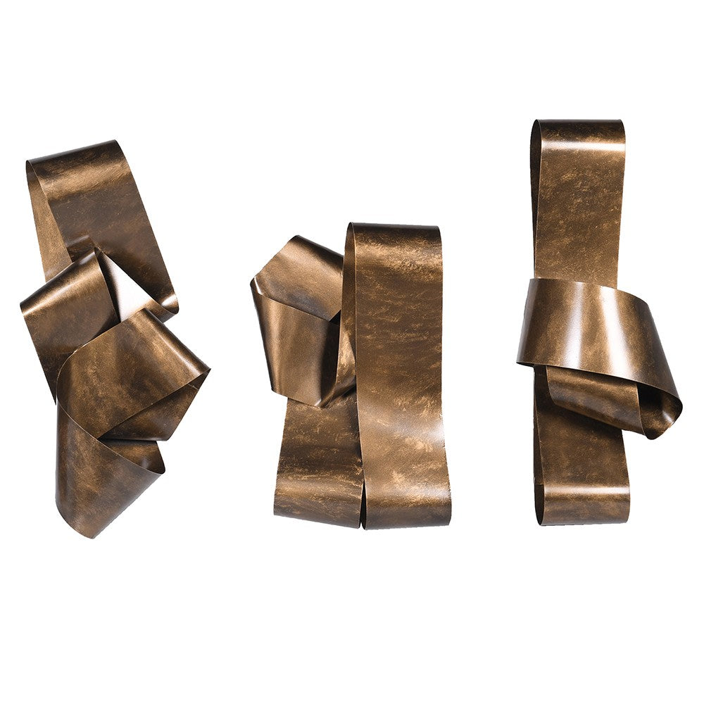 Vintage Look Brass Wall Knots Set of 3