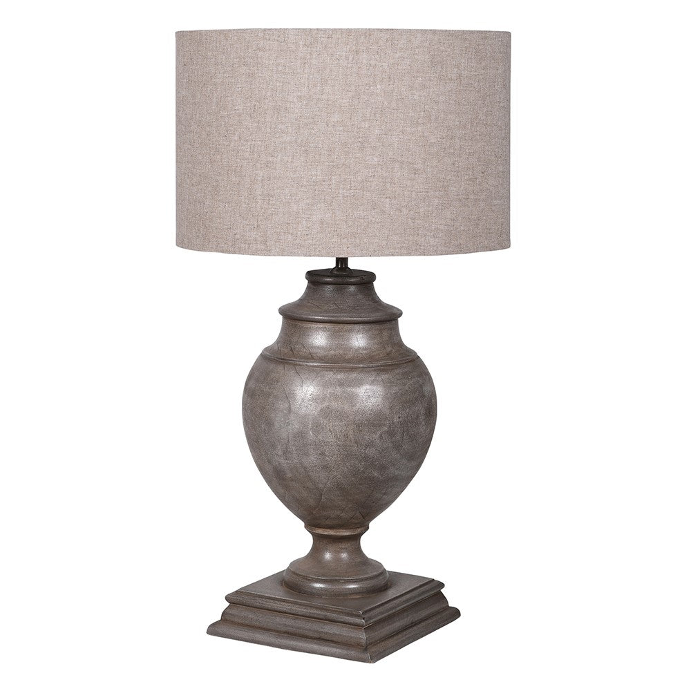 Vintage Urn Table Lamp w/Linen Shade