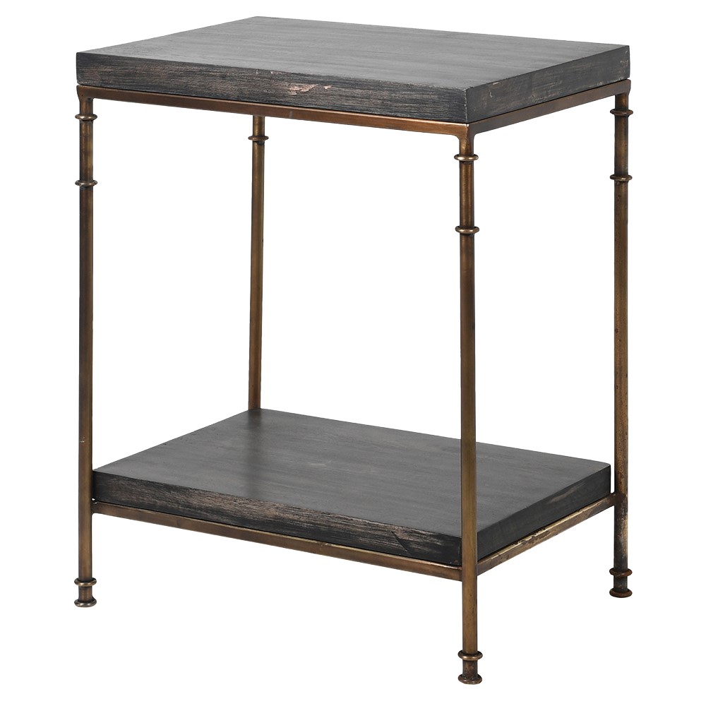 Everly Brass/Mango Wood Side Table