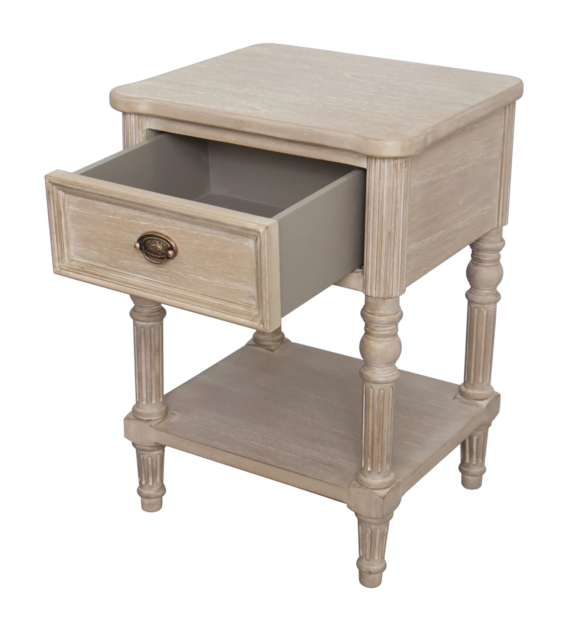 Willow Side Table with Shelf - Timber Wash