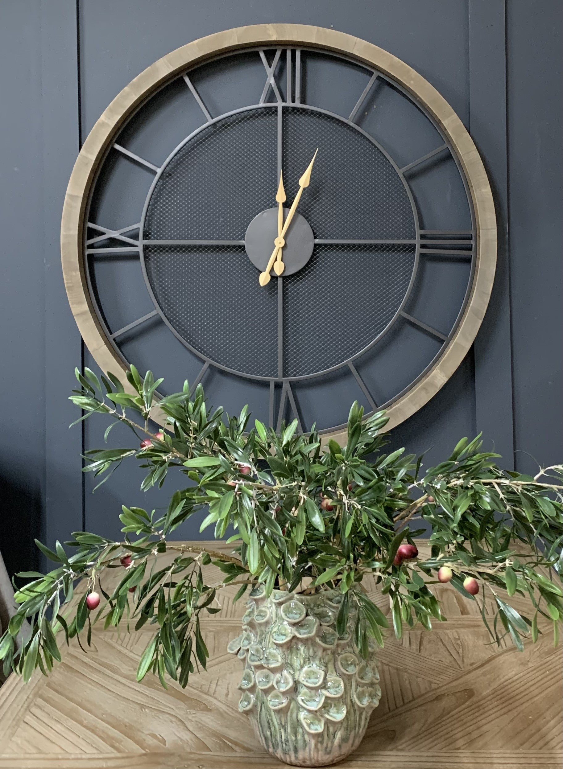 Wall Clock with Wooden Frame
