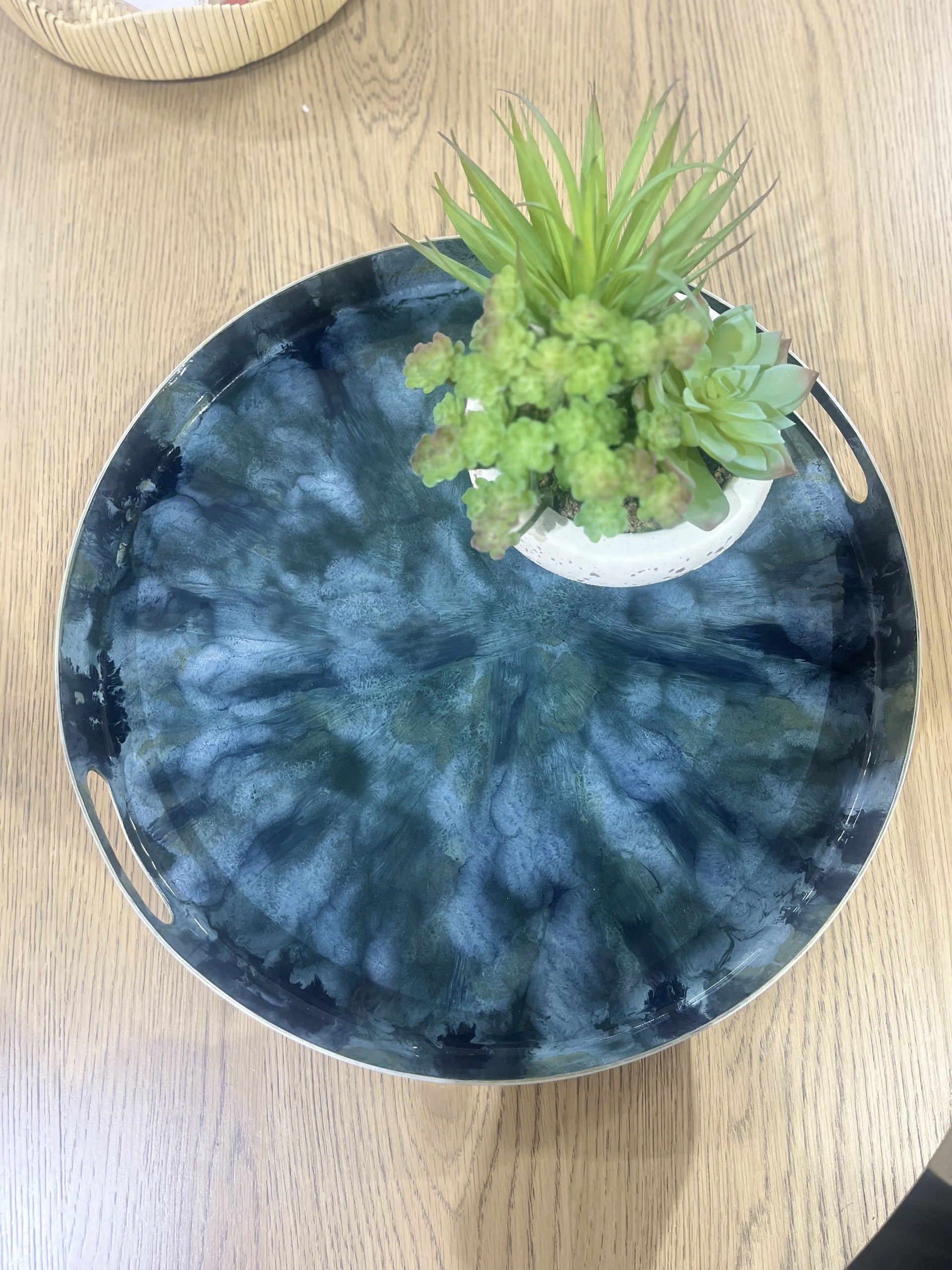 Woodlands Enamel Round Tray
