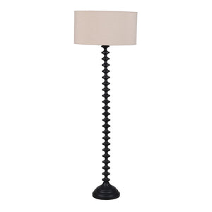 Ridged Floor Lamp with Beige Shade