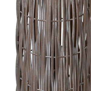 TAPERED WOVEN BAMBOO FLOOR LAMP W/SHADE