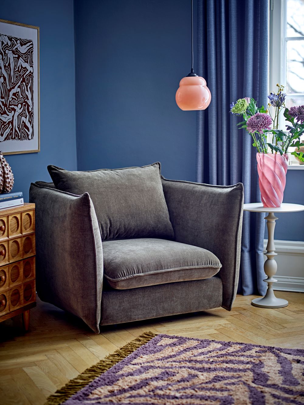 Annan Side Table Grey Aluminum - Abbey Furniture - Home & Interiors