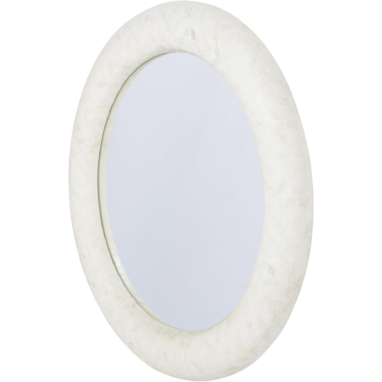 Aspen Bone Inlay Round Mirror - Abbey Furniture - Home & Interiors