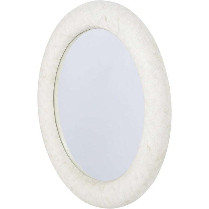 Aspen Bone Inlay Round Mirror - Abbey Furniture - Home & Interiors