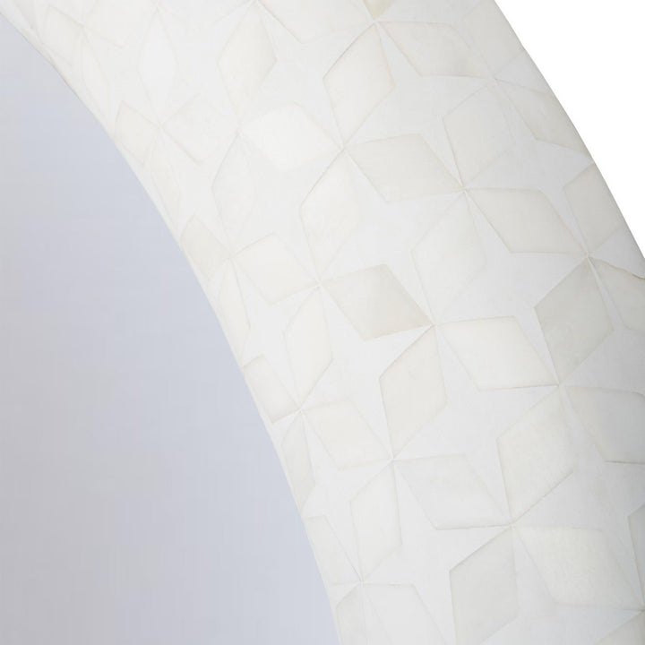 Aspen Bone Inlay Round Mirror - Abbey Furniture - Home & Interiors